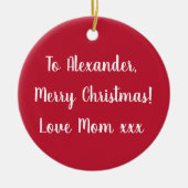 Rode persoonlijke naam Merry Kerstmis van mama Keramisch Ornament (Voorkant)