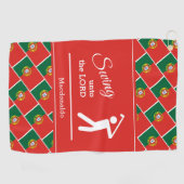 Rode persoonlijke PORTUGESE VLAG Golfhanddoek (Horizontaal)