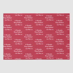 Rode persoonlijke pretkerst van mama tissuepapier