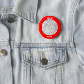 Rode Persoonlijke Ronde Fotolijst Button 5,7 Cm (In situ)