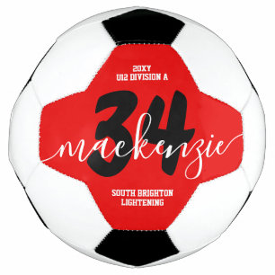 Rode persoonlijke teamkleuren naam Jersey nummer Voetbal