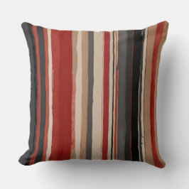 Rode perzik en zwarte strepen kussen