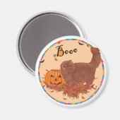 Rode Perzische Kat Halloween Magneet (Voorkant / Achterkant)