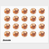 Rode Perzische Kat Halloween Ronde Sticker (Vel)
