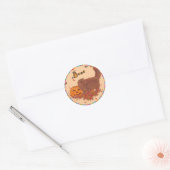 Rode Perzische Kat Halloween Ronde Sticker (Envelop)
