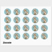 Rode Perzische Kat Ronde Sticker (Vel)