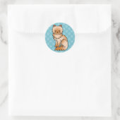 Rode Perzische Kat Ronde Sticker (Tas)