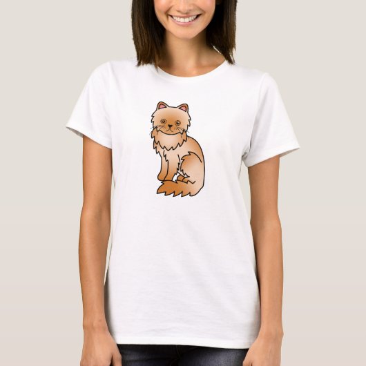 Rode Perzische Kat T-shirt (Voorkant)