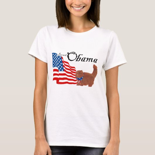Rode Perzische kat voor Obama T-shirt (Voorkant)