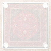 Rode Perzische Rug uit het Onderzetter van Mashhad Glazen Onderzetter (Achterkant)