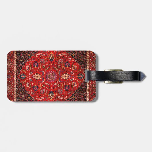 Rode Perzische Rug uit Mashhad Bagagelabel (Achterkant horizontaal)