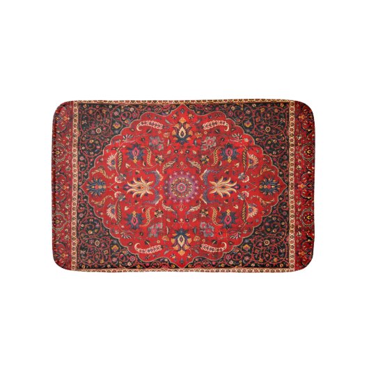 Rode Perzische Rug uit Mashhad Bath Mat (Voorkant)