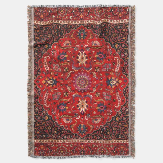 Rode Perzische Rug uit Mashhad Deken (Voorkant Verticaal)