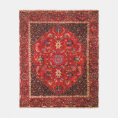 Rode Perzische Rug uit Mashhad Fleece Deken (Voorkant)