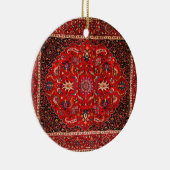Rode Perzische Rug uit Mashhad Keramisch Ornament (Rechts)