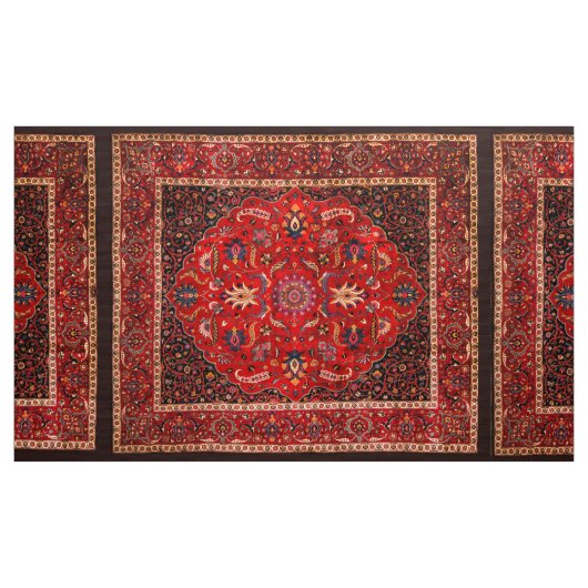 Rode Perzische Rug uit Mashhad Stof (Yard (91,4 cm))