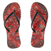 Rode Perzische Rug uit Mashhad Teenslippers (Voetbed)