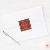 Rode Perzische Rug uit Mashhad Vierkante Sticker (Envelop)