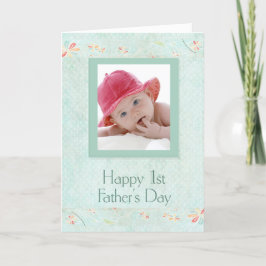 Rode Pet Baby's eerste Vaderdag Kaart