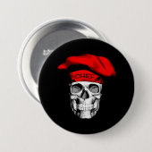 Rode Pet Chef Skull Ronde Button 7,6 Cm (Voorkant /achterkant)