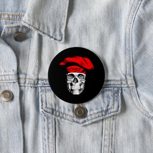 Rode Pet Chef Skull Ronde Button 7,6 Cm (In situ)