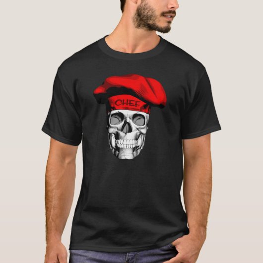 Rode Pet Chef Skull T-shirt (Voorkant)
