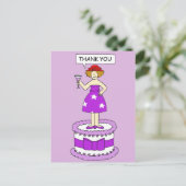 Rode Pet Dames Dank u Briefkaart (Staand voorkant)