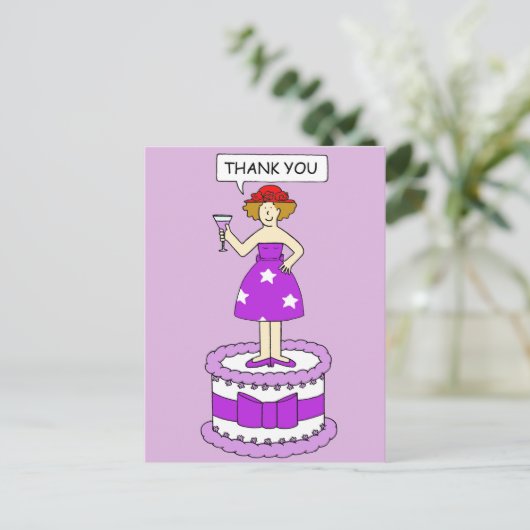 Rode Pet Dames Dank u Briefkaart (Staand voorkant)