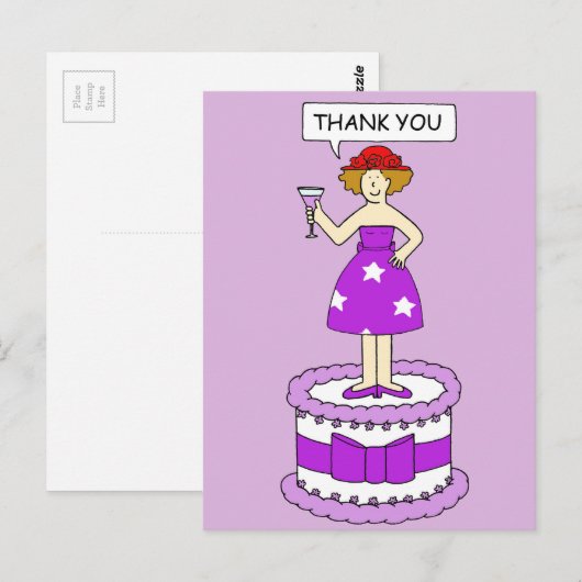 Rode Pet Dames Dank u Briefkaart (Voorkant / Achterkant)