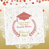 Rode Pet en Laurel Graduation Party Napkins Servet
