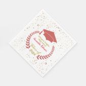 Rode Pet en Laurel Graduation Party Napkins Servet (Hoek)