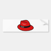 Rode Pet Fedora Bumpersticker (Voorkant)