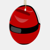 Rode Pet Fedora Keramisch Ornament (Rechts)