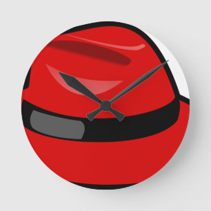 Rode Pet Fedora Ronde Klok