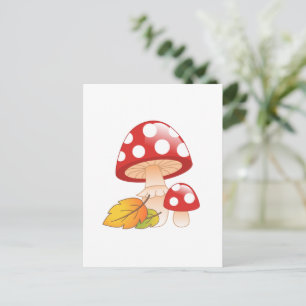 Rode Pet paddestoelen en bladeren Briefkaart