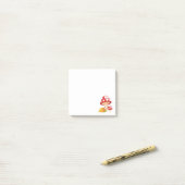 Rode Pet paddestoelen en bladeren Post-it® Notes (Op bureau)
