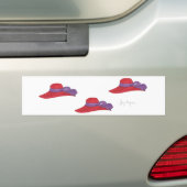 Rode Petten Bumpersticker (Op auto)