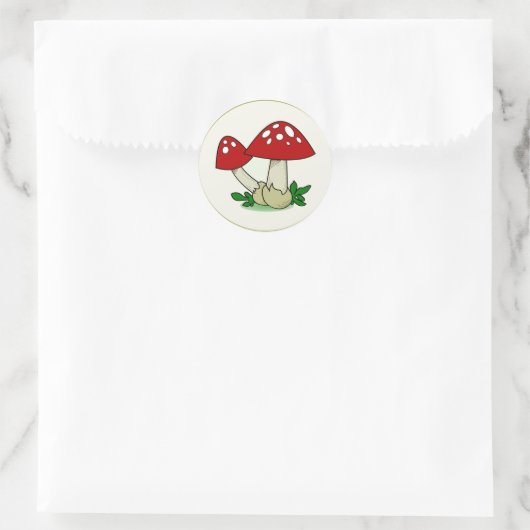 Rode petten paddenstoel stickers (Tas)