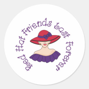 Rode Petten vrienden Ronde Sticker
