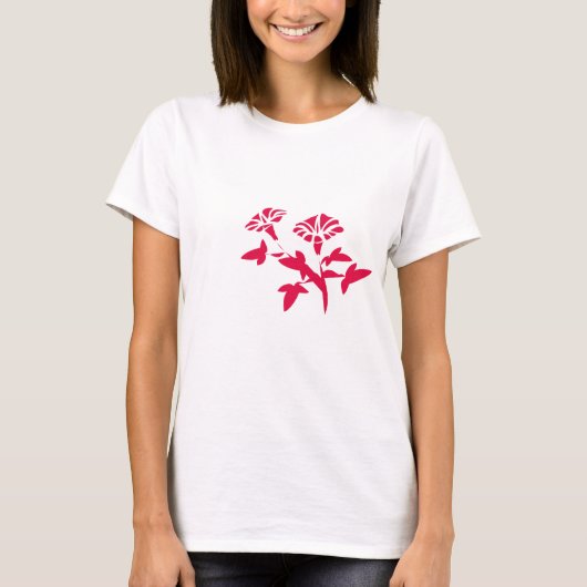 rode petunia bloem t-shirt (Voorkant)