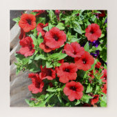 Rode petunia bloemen legpuzzel (Horizontaal)