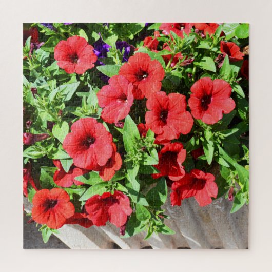 Rode petunia bloemen legpuzzel (Verticaal)