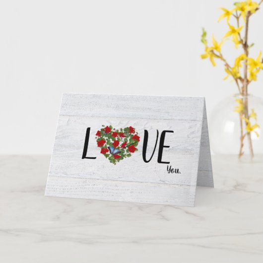 Rode petunia en ivoren met verfborsteldag kaart (Gele Bloem)