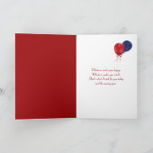 Rode petunia en vlinderverjaardag kaart (Binnen)