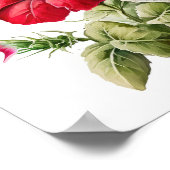 Rode Petunia's Bloem Kunstprint Poster (Hoek)