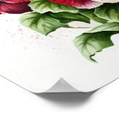 Rode Petunias Bloemen Art Print Poster (Hoek)