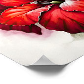 Rode Petunias Bloemen Art Print Poster (Hoek)