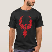 Rode Phoenix Fire Bird Symbol Magic Fantasy Circle T-shirt (Voorkant)
