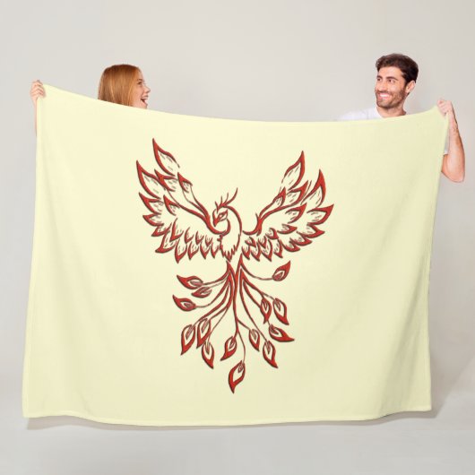 Rode Phoenix Rijst Fleece Deken (In situ)