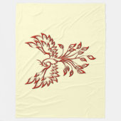 Rode Phoenix Rijst Fleece Deken (Voorkant)